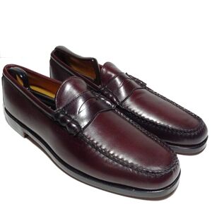E.T. Wright Like New Men's Oxblood Burgundy mock toe Penny Loafer Sz 10 Narrow